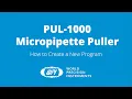 How to Create a Program to Pull a Glass Micropipette with the WPI PUL-1000
