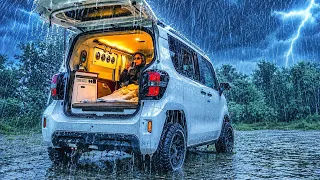 ⭐ HEAVY RAIN CAMPING 🌧️ $6,700 TINY CAMPER