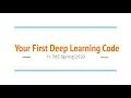 Recitation 1 Your First Deep Learning Code
