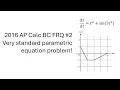 AP Calc BC 2016 FRQ - standard parametric equation problem