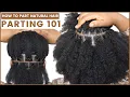 HOW TO PART HAIR FOR BOX BRAIDS PASSION TWISTS ETC USING RUBBERBANDS NATURAL HAIR