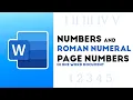 How to put Roman numerals and page numbers in word - The Easiest Way