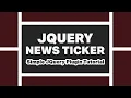 Jquery News Ticker js plugin Bangla tutorial
