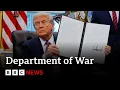 Download Lagu Donald Trump rebrands Department of Defense as Department of War | BBC News