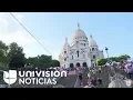 Video di Imágenes de la equilibrista Tatiana-Mosio Bongonga avanzando por la cuerda floja en en París