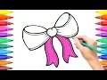 Cute Bow Coloring Pages and Drawings for Baby Learn Colors For Girls and Kids - 12