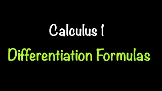 Calculus 1 Differentiation Rules Math with Professor V
