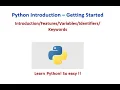 Introduction to Python Identifiers Keywords and Data types