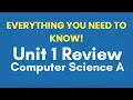 AP Computer Science A Unit 1 Review