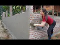 Building a solid fence around the house for Neighbors – Build a layer of cement and fine sand