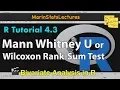 Mann Whitney U Wilcoxon Rank-Sum Test in R R Tutorial 4 3 MarinStatsLectures