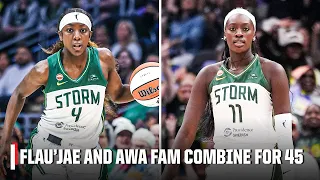 Flau jae Johnson and Awa Fam combine for 45 PTS in Seattle s win over Atlanta WNBA on ESPN