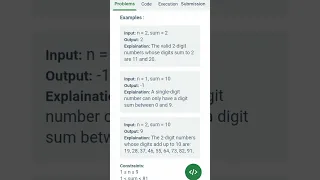 DSA Coding challenge Numbers with given digit sum