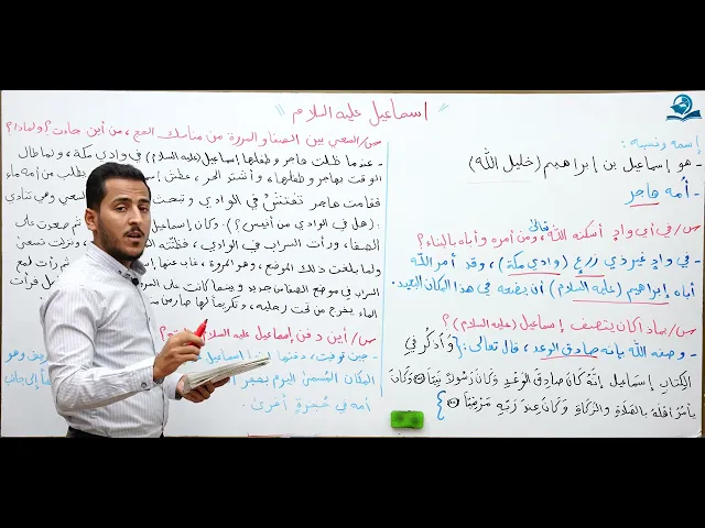 ⁣مادة التربية الاسلامية للصف الاول متوسط : اسماعيل (عليه السلام)