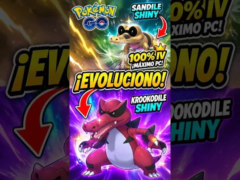 🐊 ¡EVOLUCIONO a KROOKODILE SHINY y MAXEO un SANDILE 100% IV! 🤯✨ Pokémon GO #Shorts