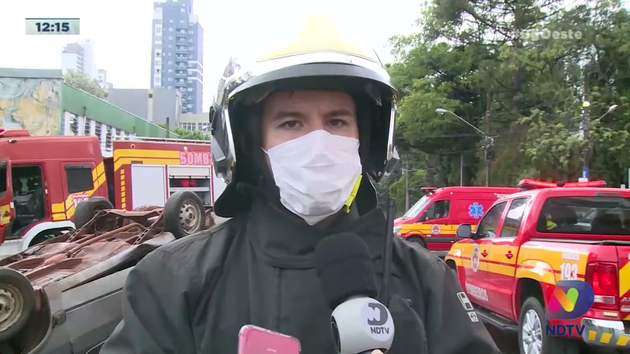 Simulação de acidente marca Semana Nacional do Trânsito em Chapecó