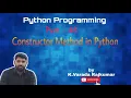 Python Programming Part - 48 Constructor Method in Python