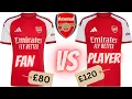 Comparing Both Fan Player Version Arsenal Home Jersey Premier League Adidas