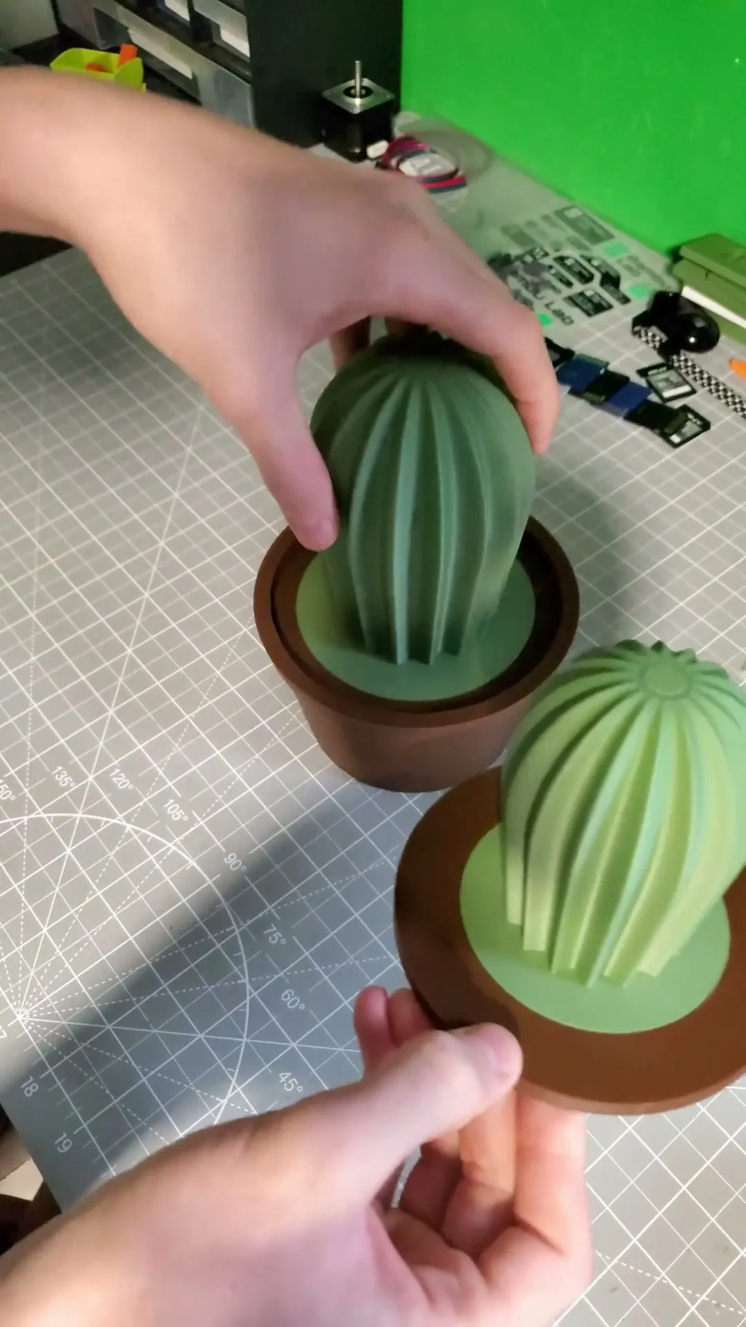 Cactus Organizer Pot with Hidden Storage Compartments.stl