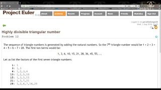 Project Euler problem 12 Highly divisible triangular number