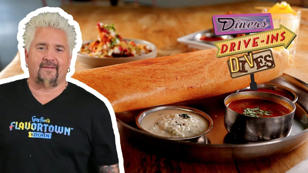 Guy Fieri Eats KNOCK-OUT Masala Dosas in Canada   Diners, Drive-Ins and Dives   Food Network