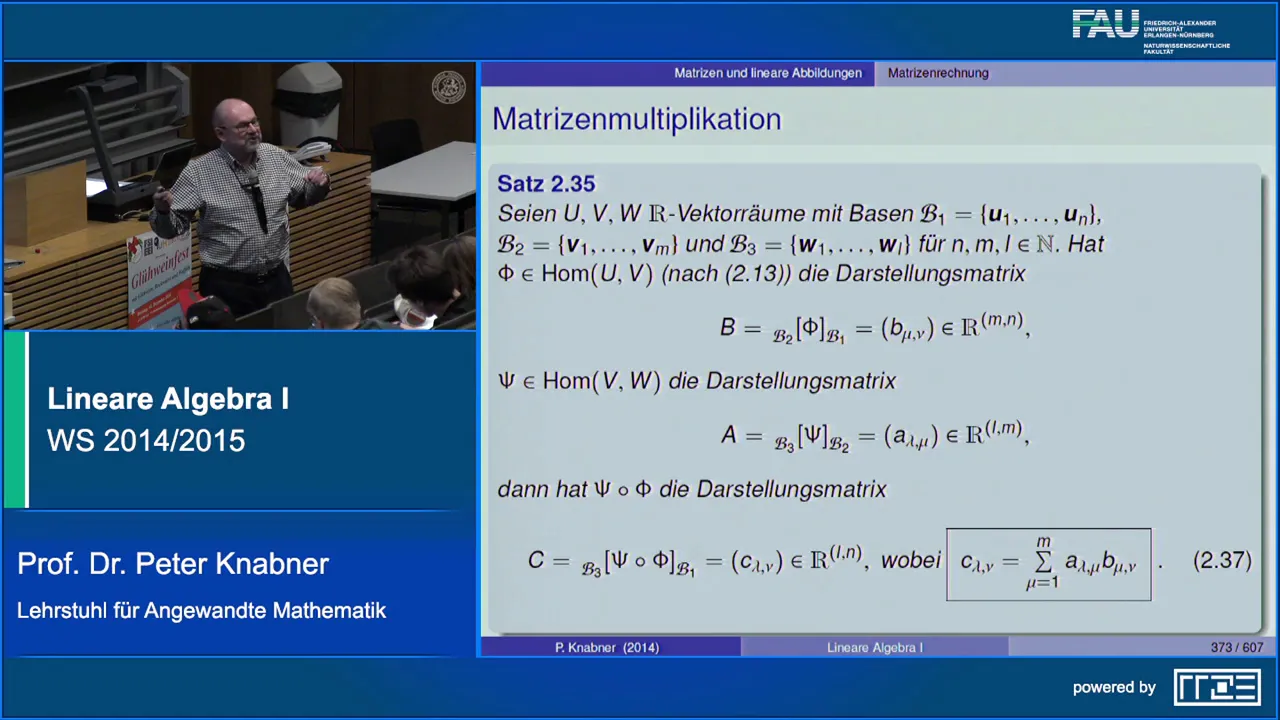 Lineare Algebra I - Vorlesung 16 - Matrizenrechnung