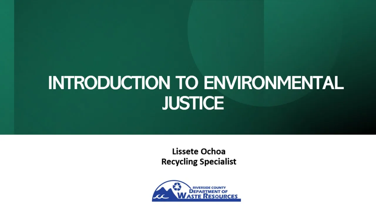 Video Class: Introduction to Environmental Justice