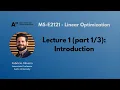 MS-E2121 - Linear Optimization