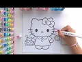Coloring Hello Kitty Cute Page with Alcohol Markers