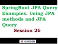 Spring Boot JPA Query Examples Using JPA methods and JPA Query Part4 Session 26