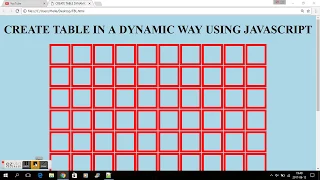 JAVASCRIPT - CREATE A HTML TABLE IN A DYNAMIC WAY