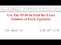Using the TI-89 to Solve an Exponential Equation
