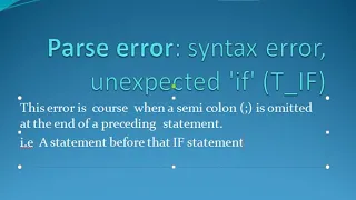 Parse error syntax error unexpected if T - IF