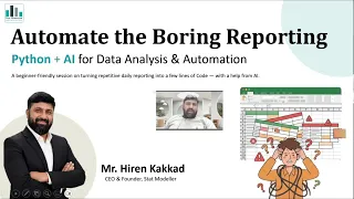 Automate Excel Reports Using Python AI FREE Full Workshop Beginner to Advanced
