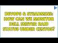 DevOps SysAdmins How can we monitor Dell server RAID status under Centos 3 Solutions