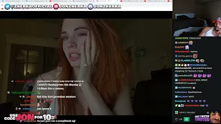 Amouranth s internet goes out and door is seen opening right before