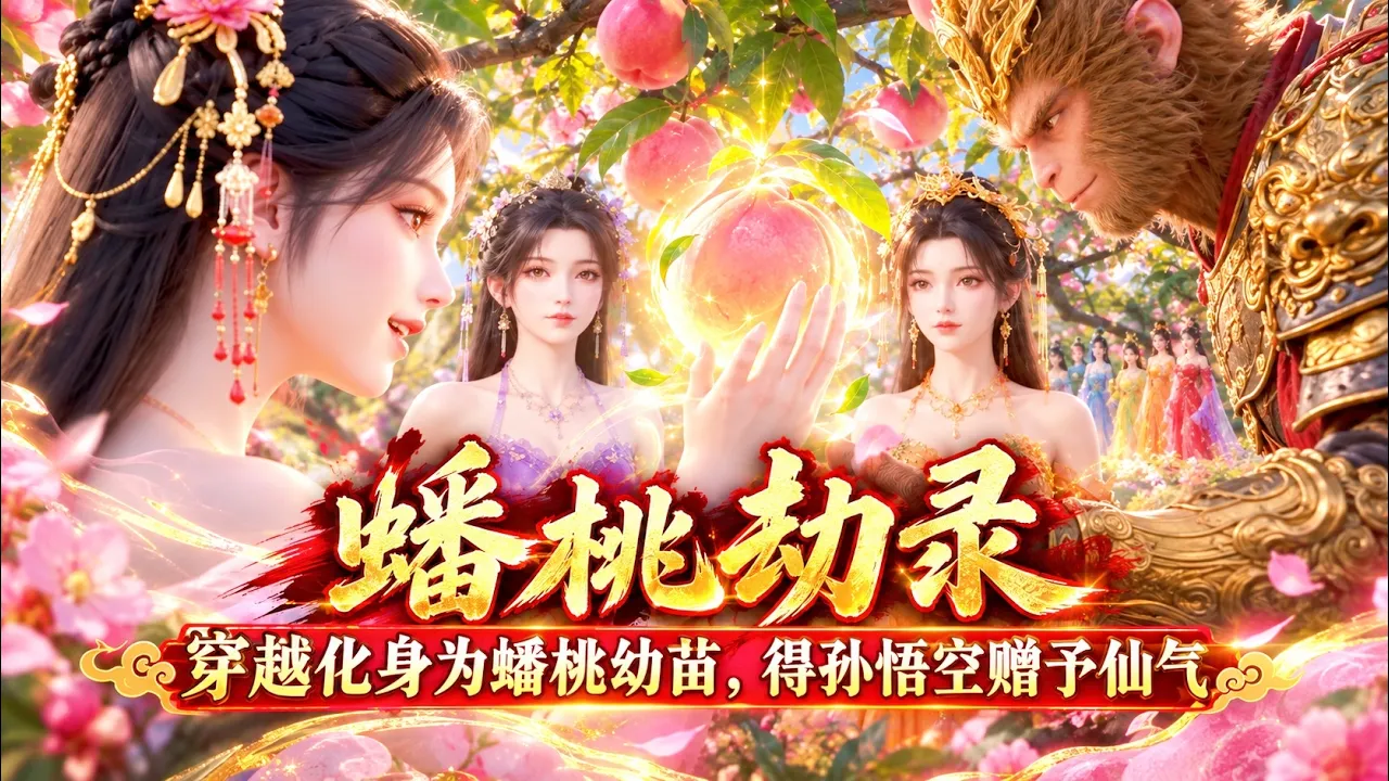 一口气看完丨蟠桃劫录丨穿越化身为蟠桃幼苗,得孙悟空赠予仙气降临天玄大陆