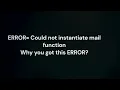 Could not instantiate mail function error Performing mail forms