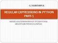 REGULAR EXPRESSIONS IN PYTHON WITH EXAMPLES
