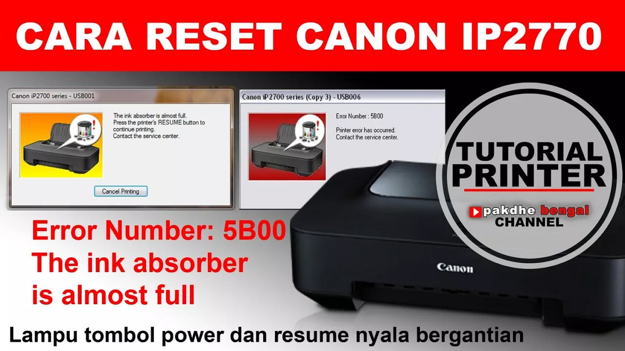 Cara Mengatasi Printer Canon Ip 2270 Eror Lampu Blink 13 kali.. 