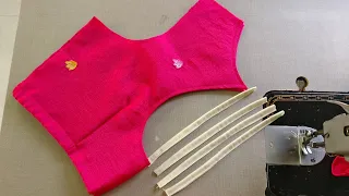 Boat neck blouse design | Cutting and stitching back neck design @RohiniFashion 