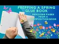 Craft W Me Removing pages from my composition notebook Birds Blooms Spring Glue Book