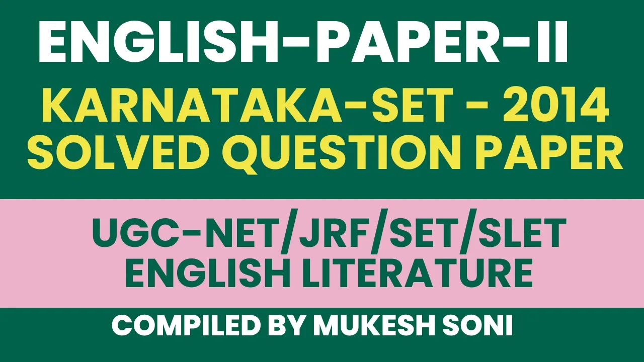 #kset #englishliterature #paperII#2014 #ugcnet