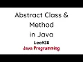 Abstract Class and Abstract Method in Java with Solved Example