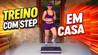 TREINO com STEP em CASA para DERRETER GORDURA 🔥
