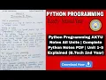 Python Notes AKTU All Units Last-Minute Revision for Semester Exams