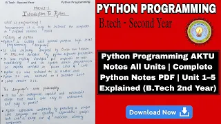 Python Notes AKTU All Units Last-Minute Revision for Semester Exams