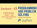 Lecture - 43 SPPU s Programming and Problem Solving Function Problems Functions Part