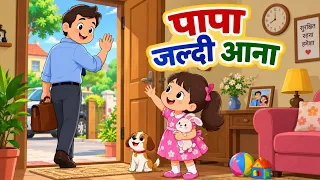 Papa Jaldi Aana Der Na Lagana | पापा जल्दी आना देर ना लगाना | Hindi Rhymes for Kids Baby Songs