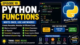Python Functions Explained for Beginners def Parameters Return Episode 10